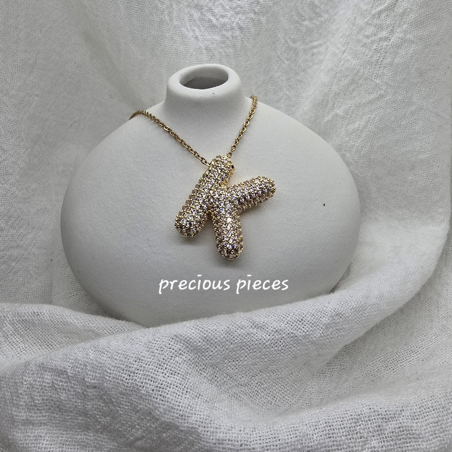 Rhinestone Initial Necklace (click for more options)