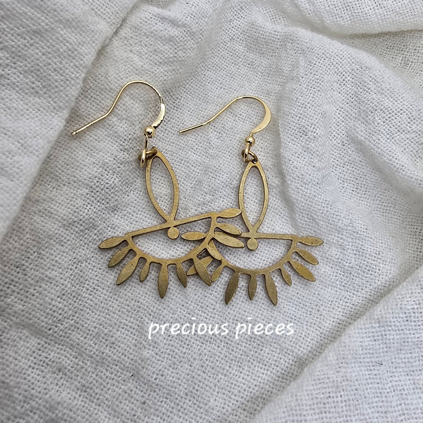 Brass Evil Eye Earrings