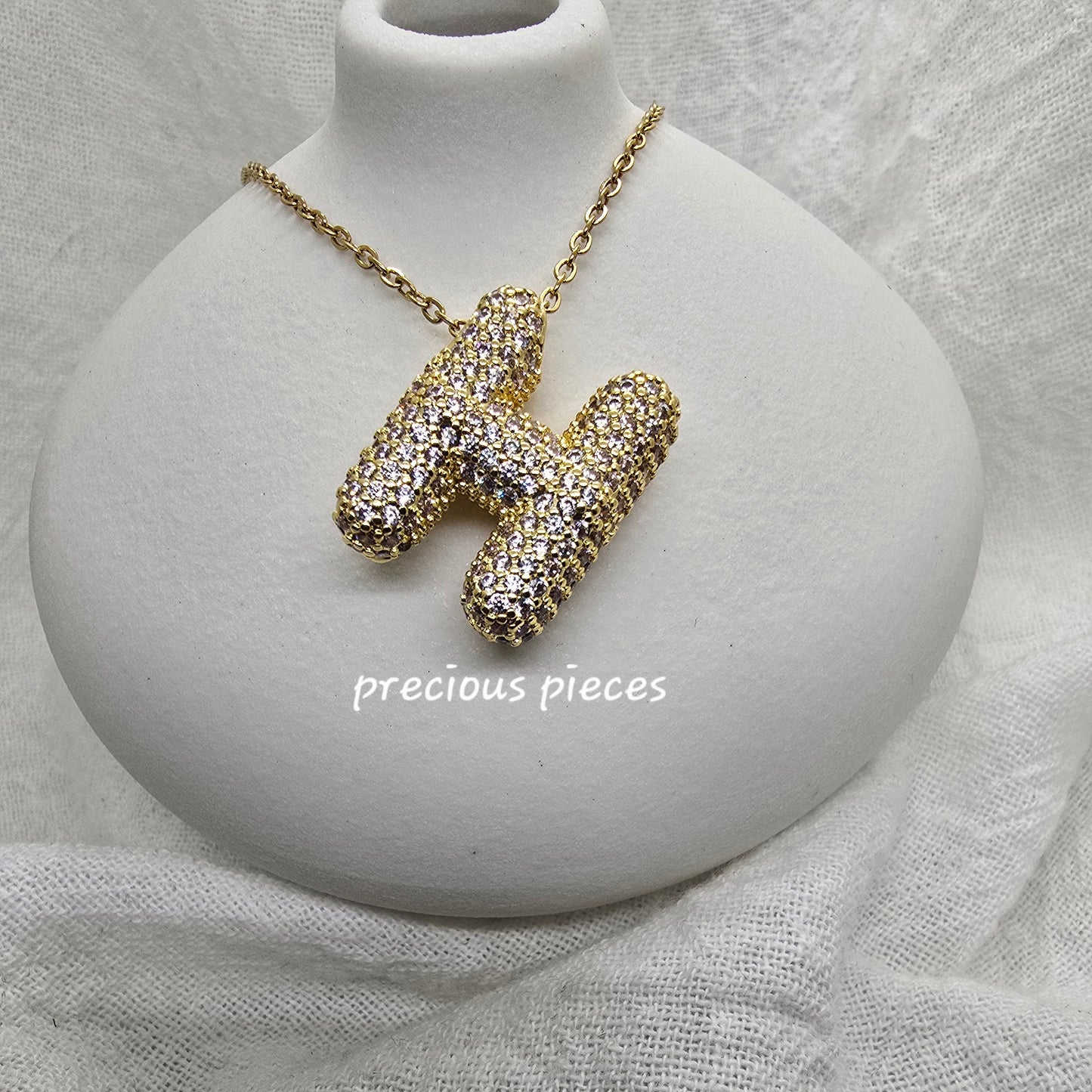 Rhinestone Initial Necklace (click for more options)