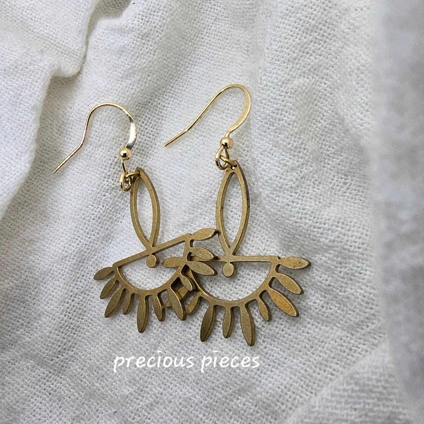 Brass Evil Eye Earrings