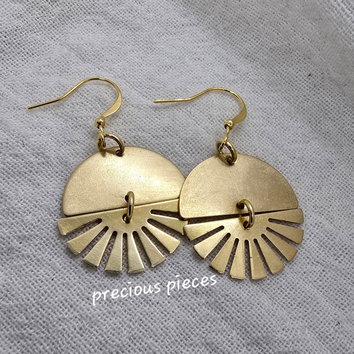 Brass Fan Shaped Earrings