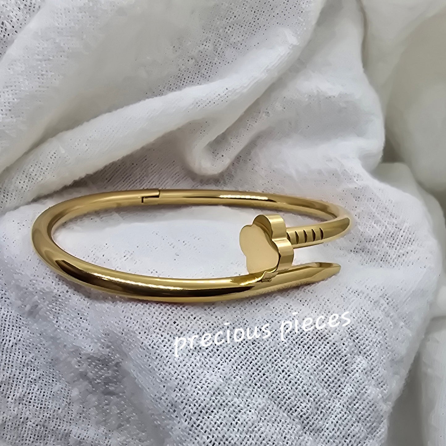 Floral Nail Bangle Bracelet
