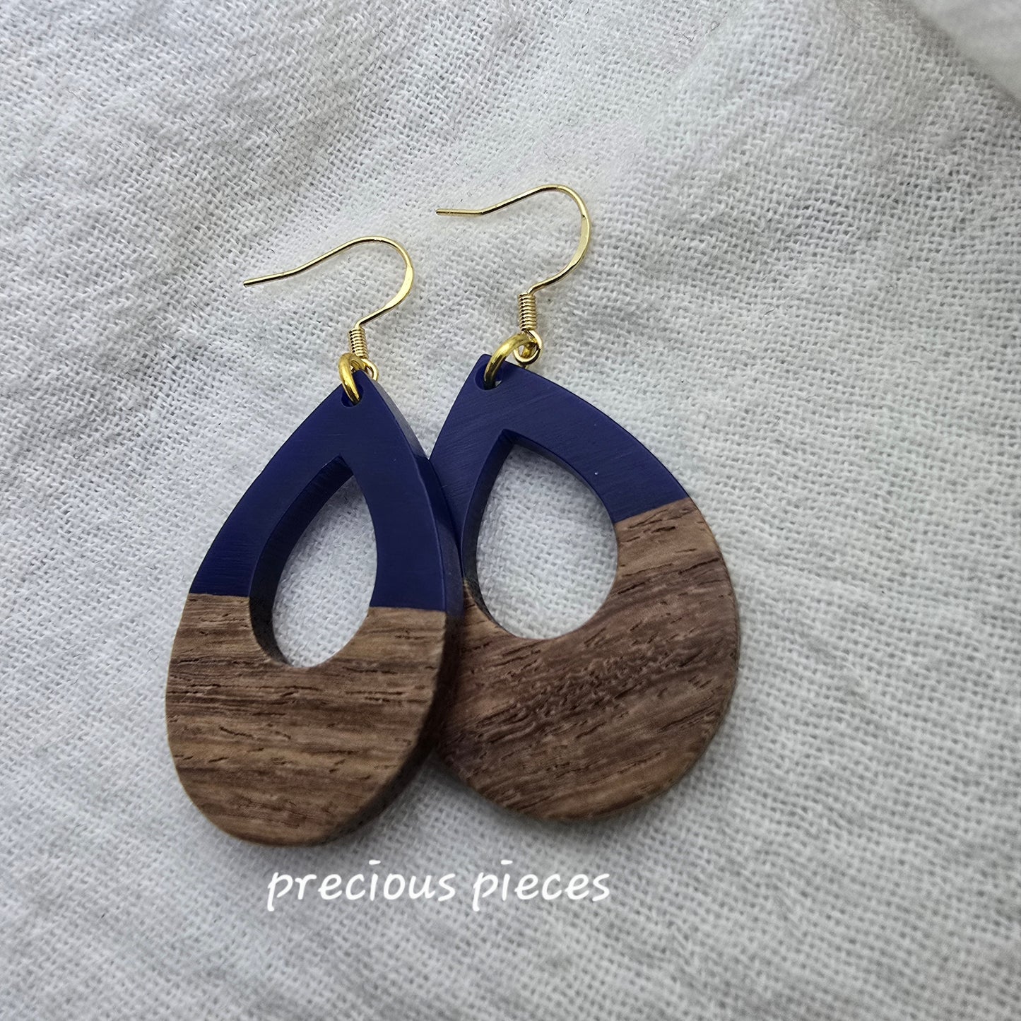 Acrylic and Wood Teardrop Earrings (click for more colors)