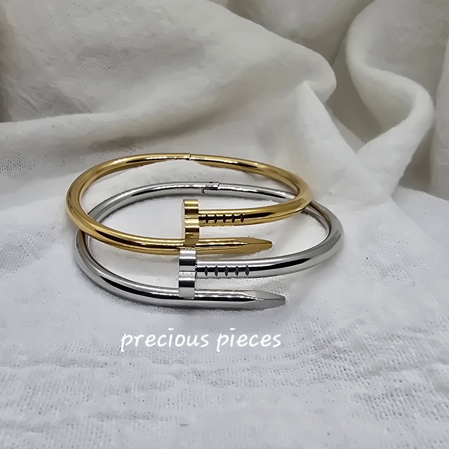 Floral Nail Bangle Bracelet