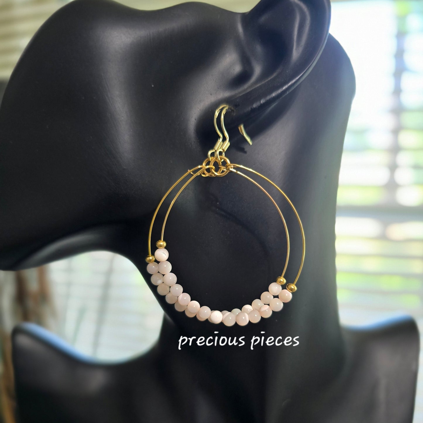 Rose Quartz Hoop Earrings