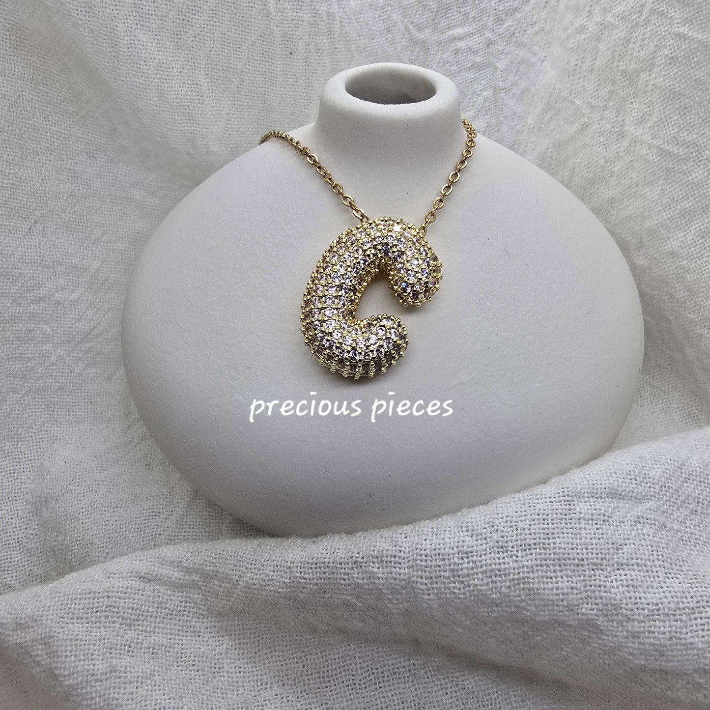 Rhinestone Initial Necklace (click for more options)