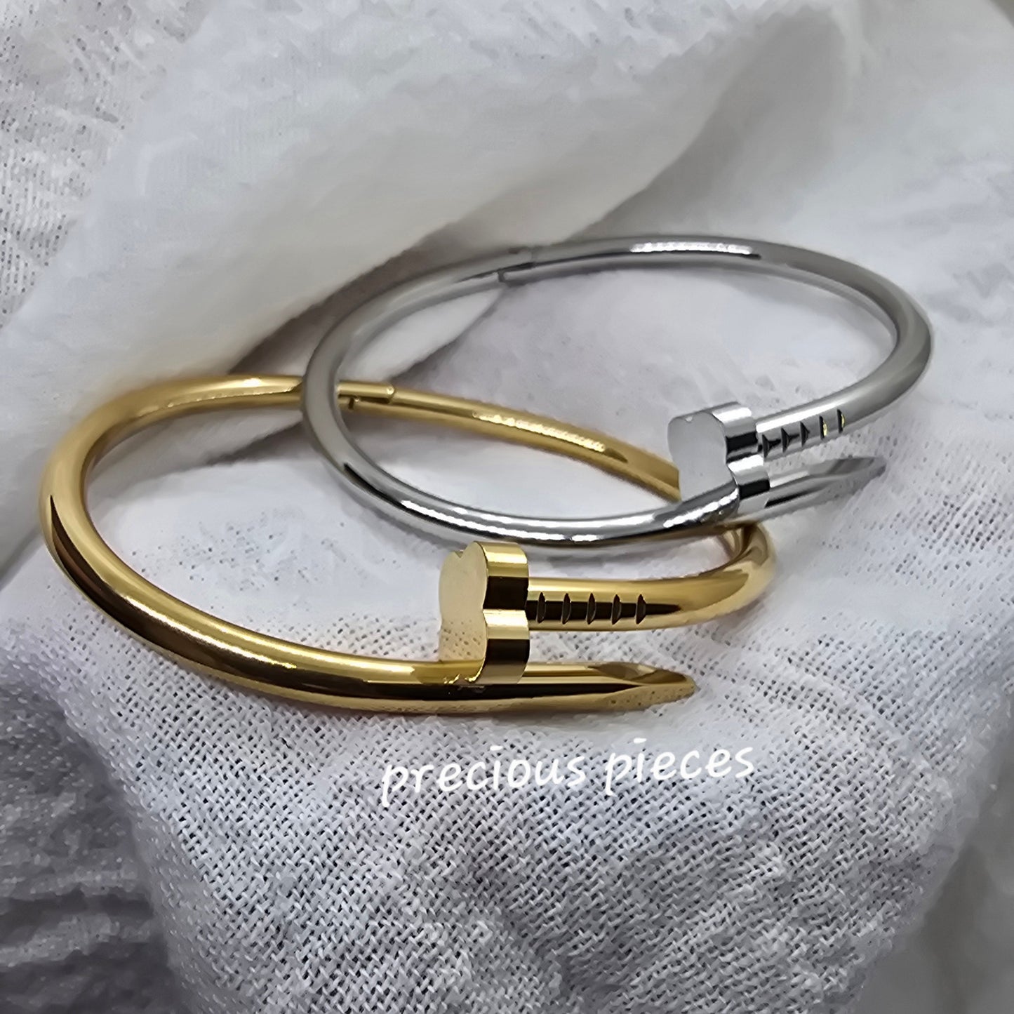 Floral Nail Bangle Bracelet