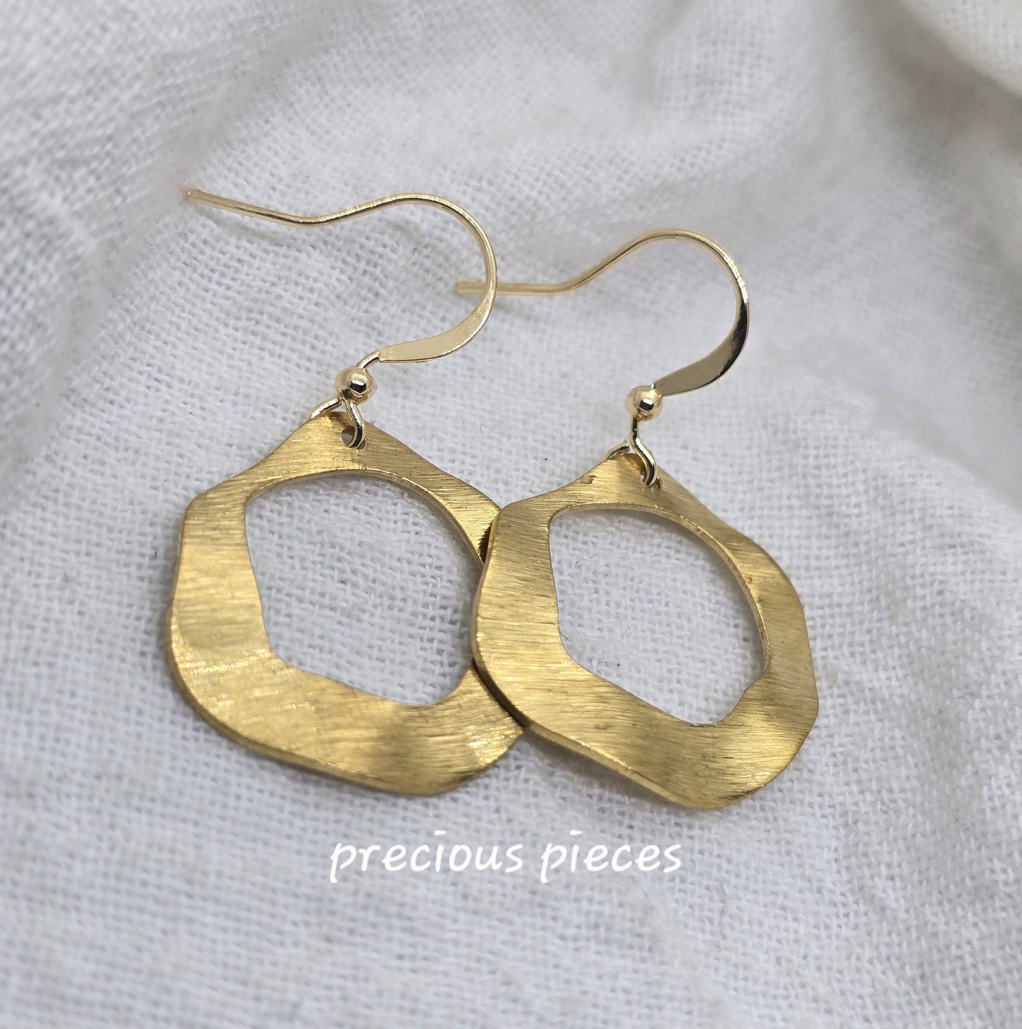 Brass Wavy Dangle Earrings