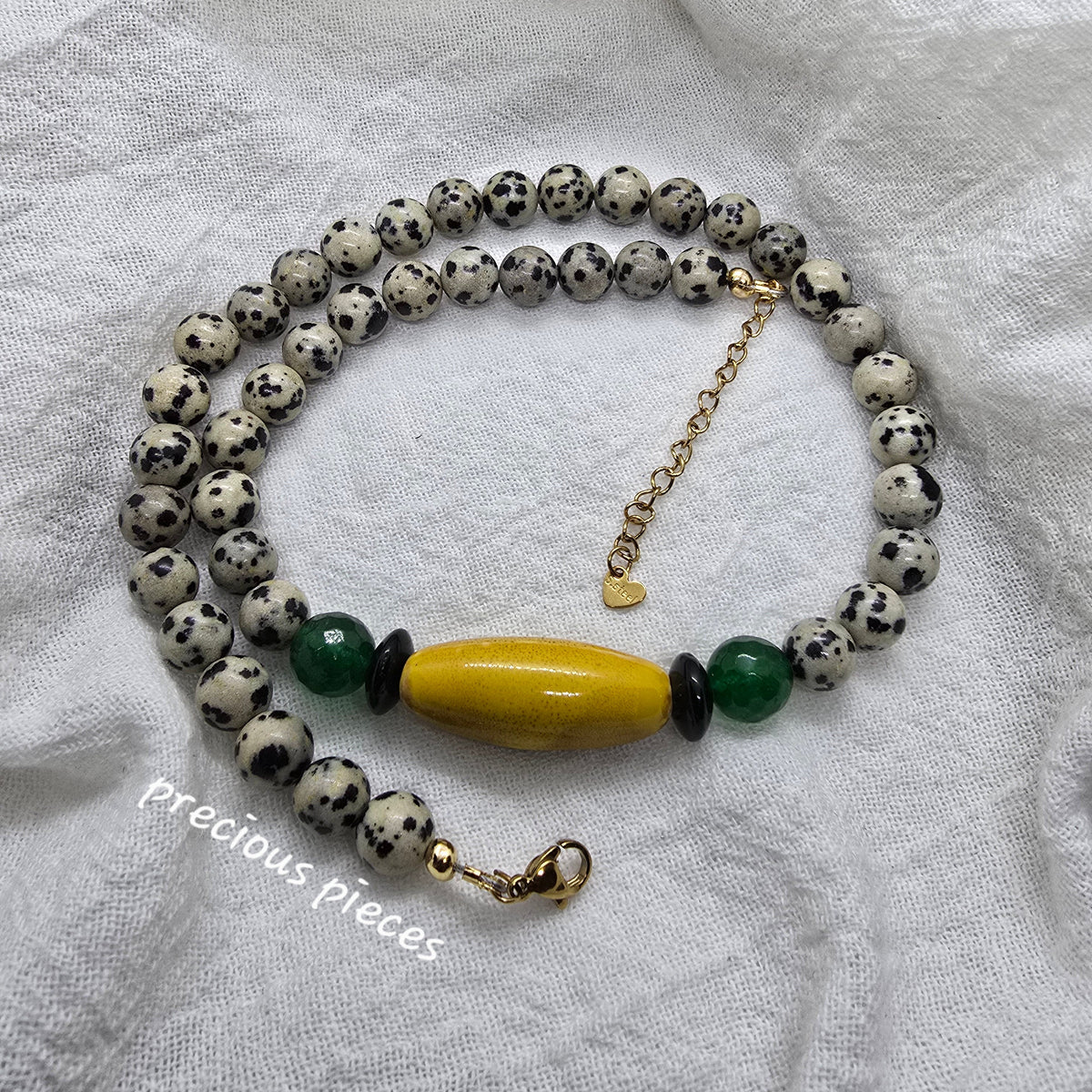 Bohemian Dalmatian Beaded Necklace