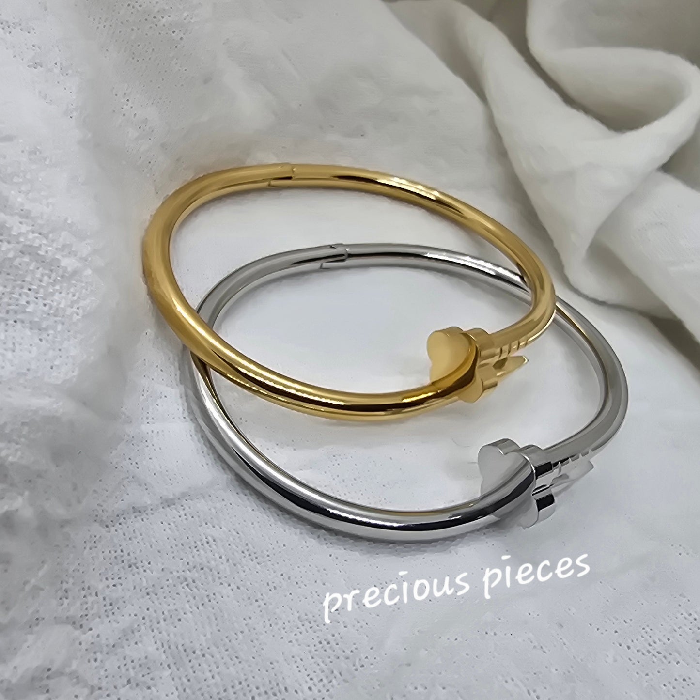 Floral Nail Bangle Bracelet