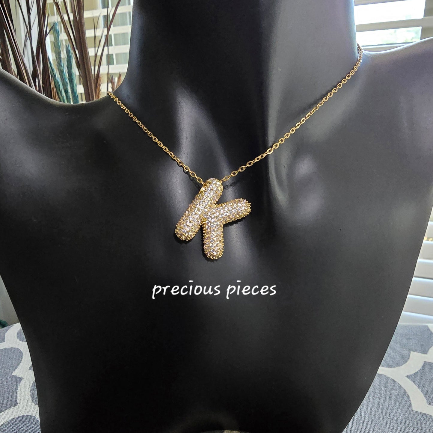 Rhinestone Initial Necklace (click for more options)