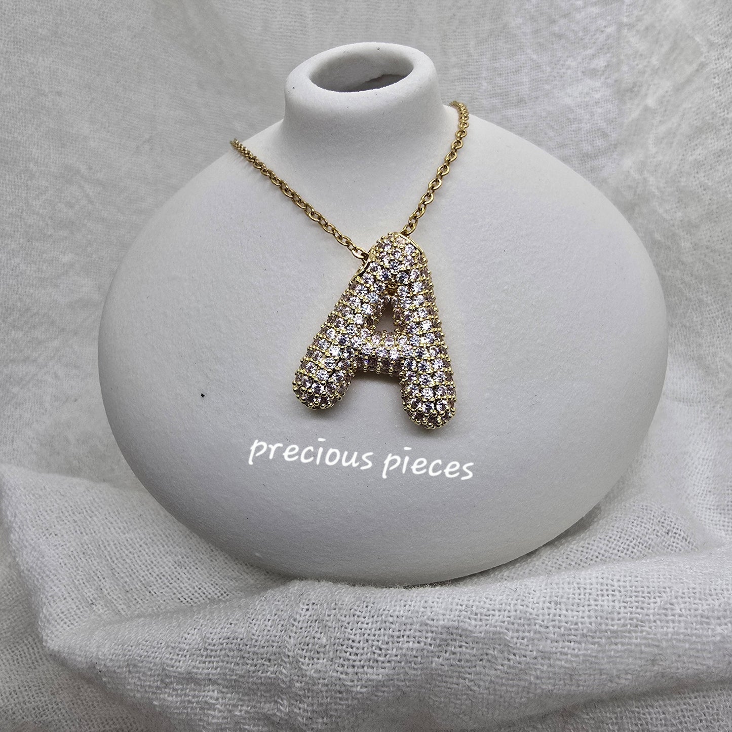 Rhinestone Initial Necklace (click for more options)