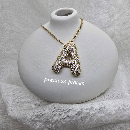 Rhinestone Initial Necklace (click for more options)