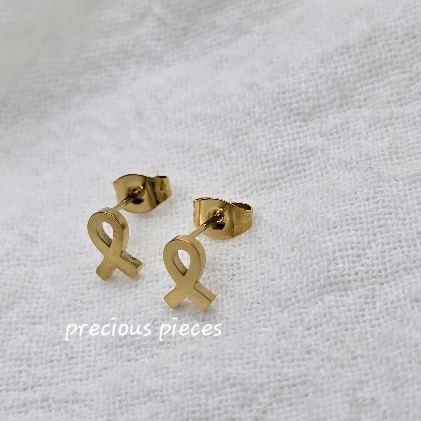 Cancer Awareness Ribbon Stud Earrings