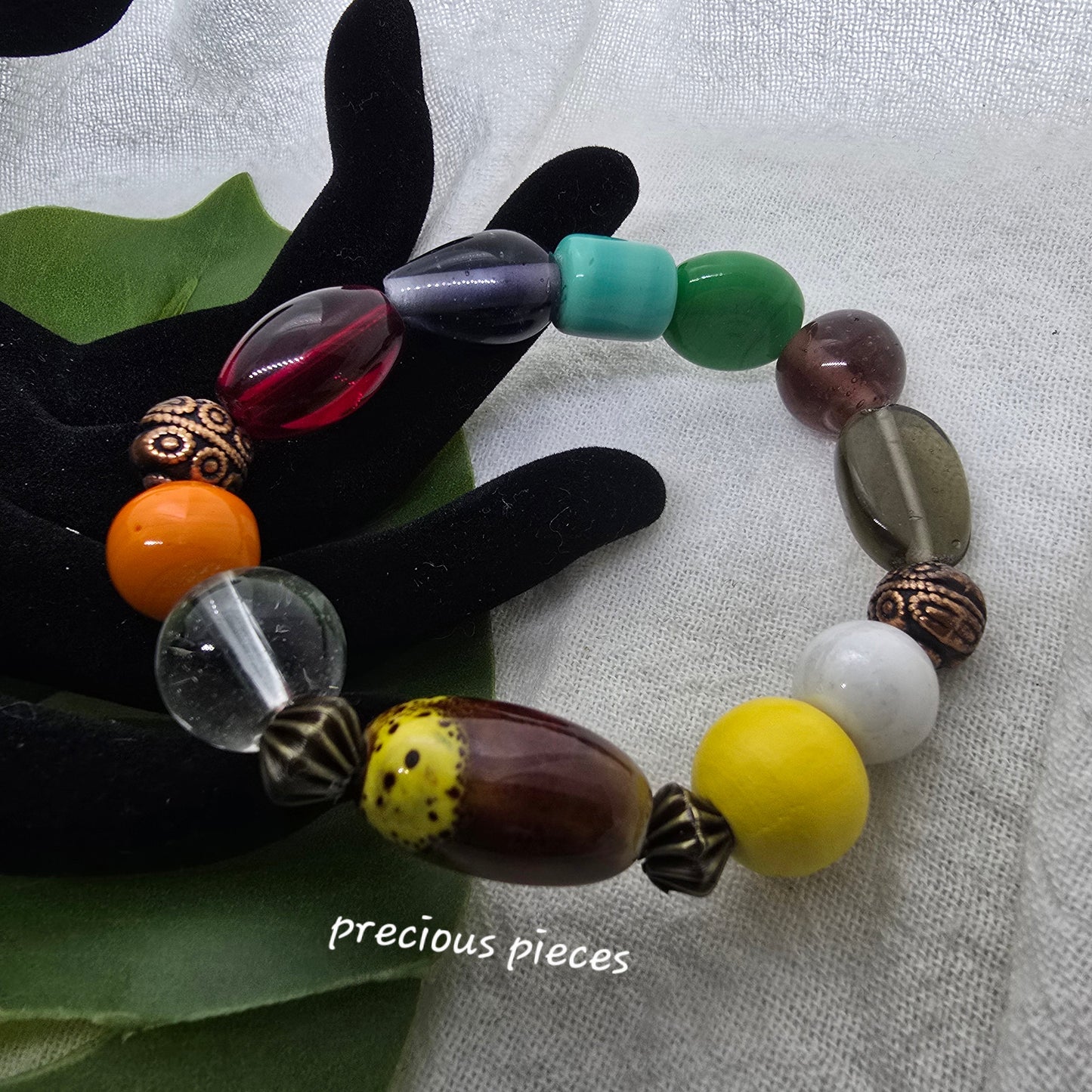 One of A Kind Ceramic Mix Beaded Bracelet