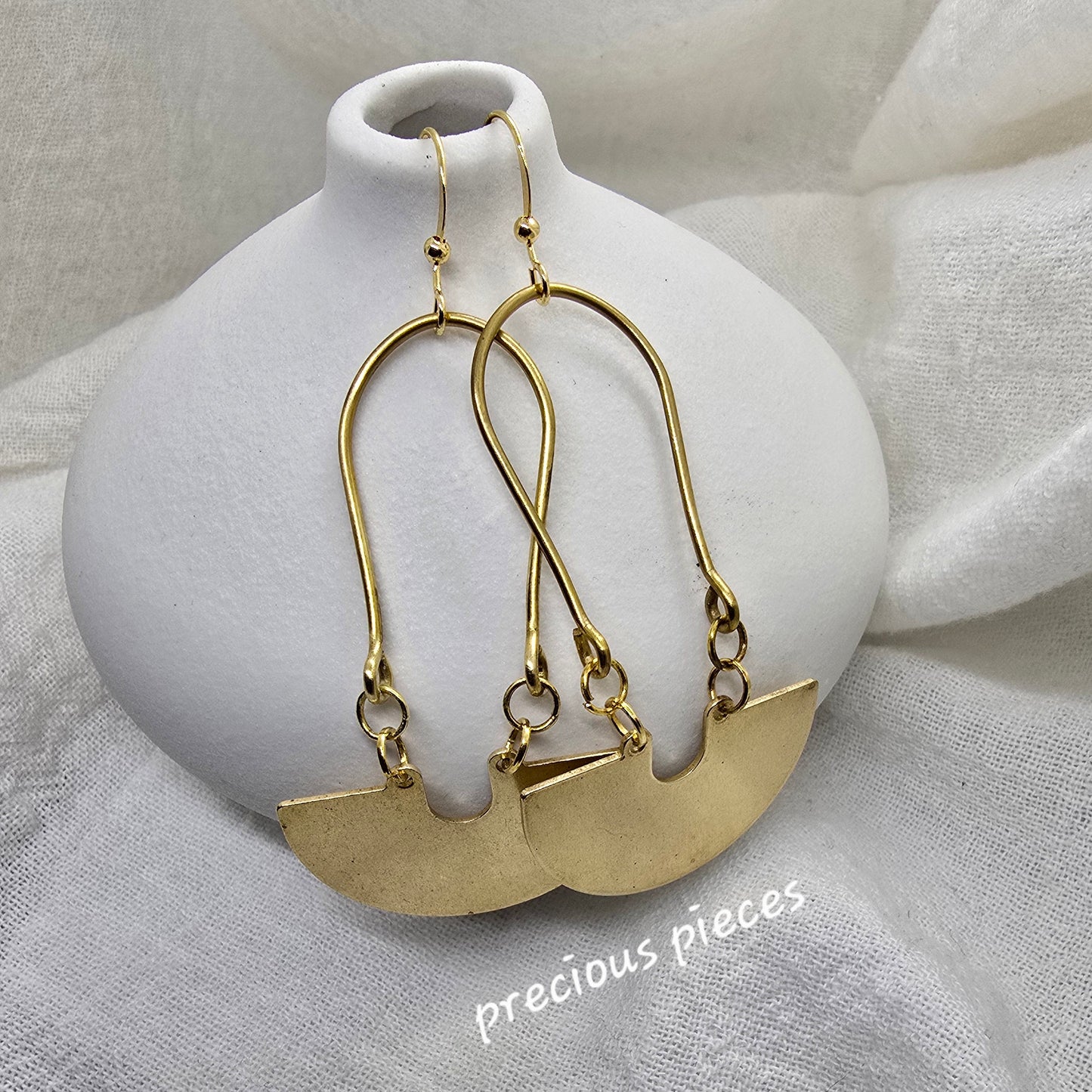 Brass Arch Dangle Earrings