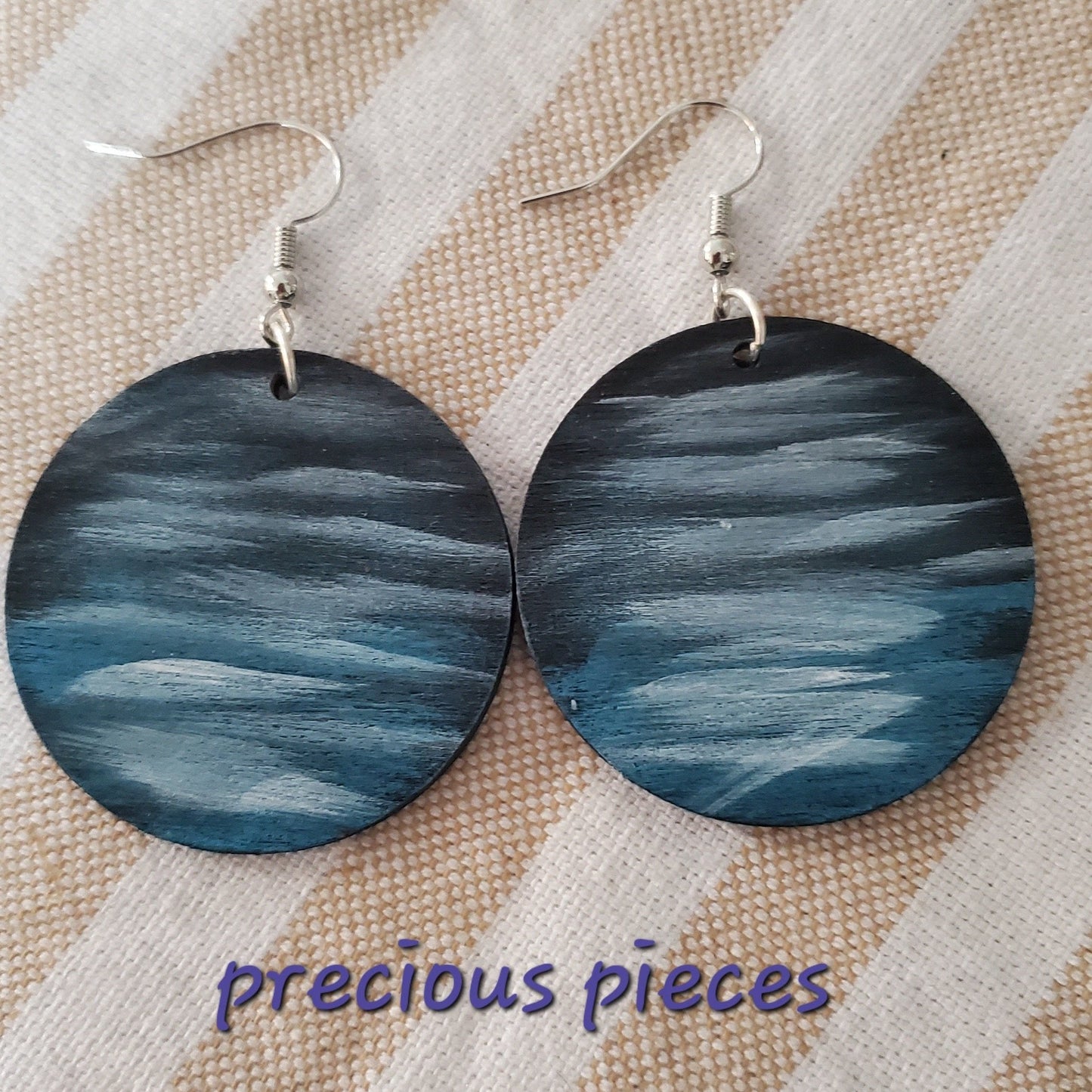 Abstract Hand Painted Wood Earrings