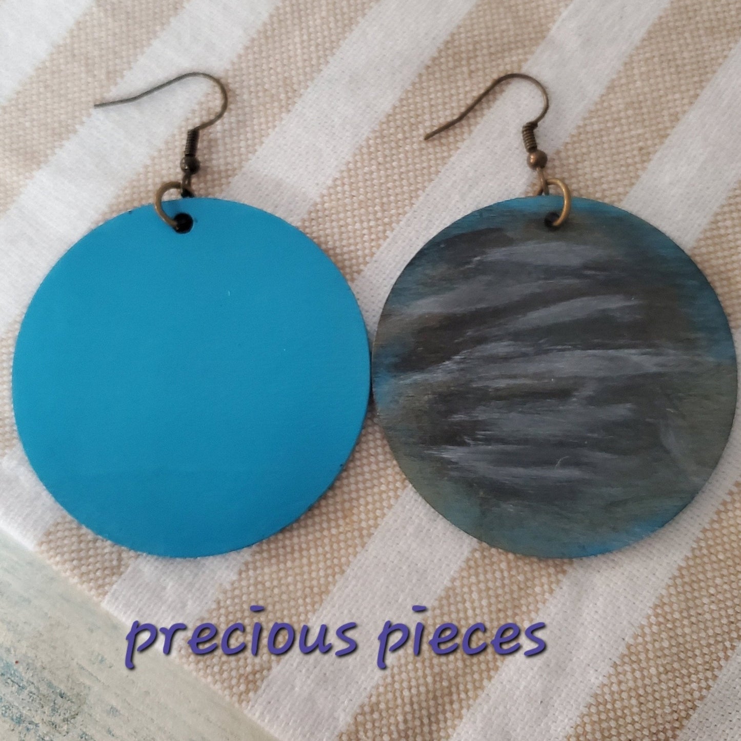 Abstract Hand Painted Wood Earrings