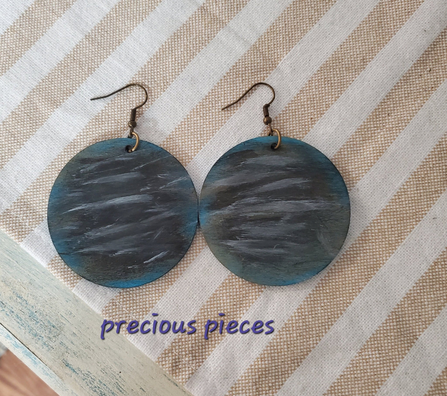 Abstract Hand Painted Wood Earrings