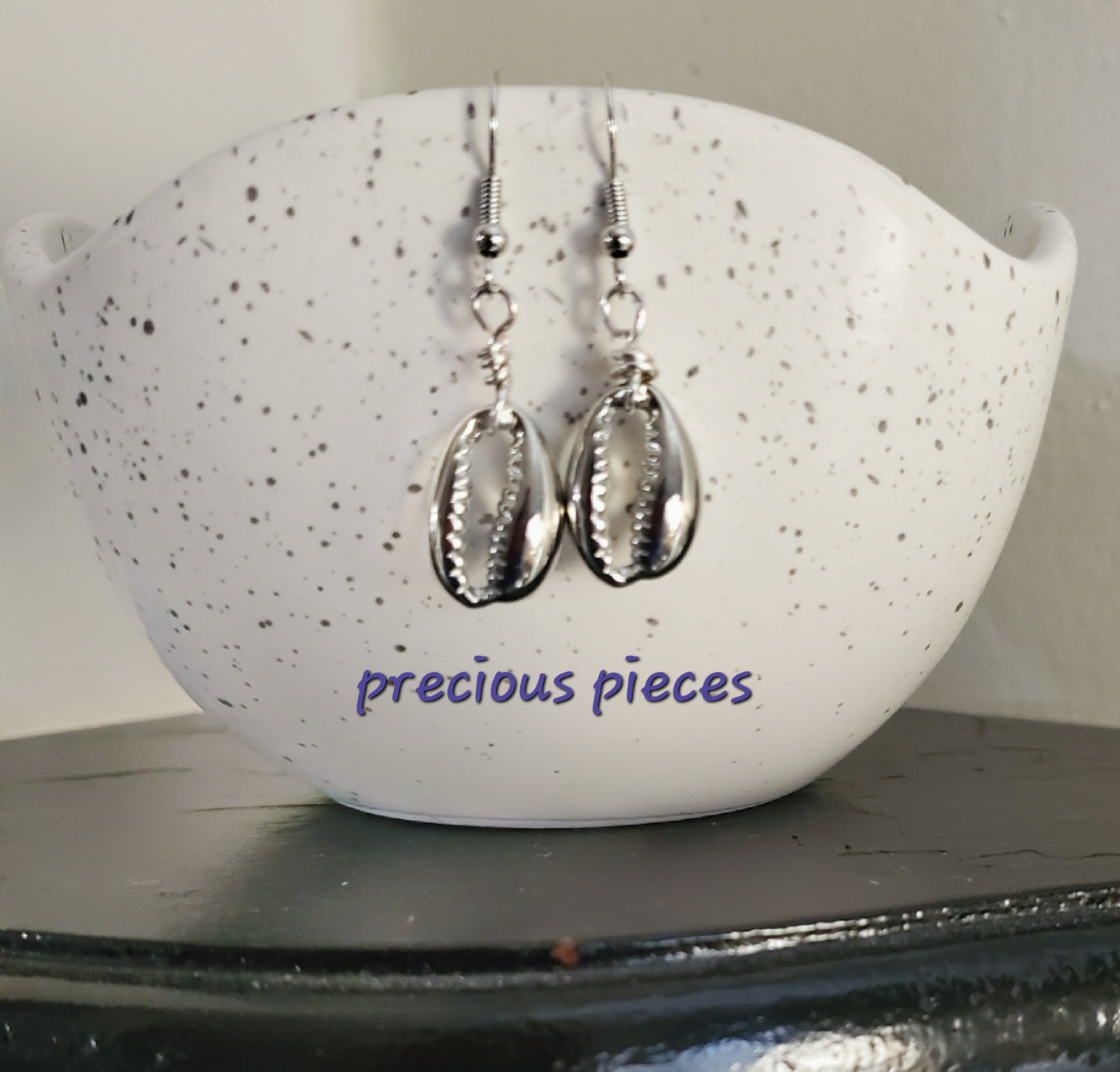 Silver Cowrie Shell Earrings