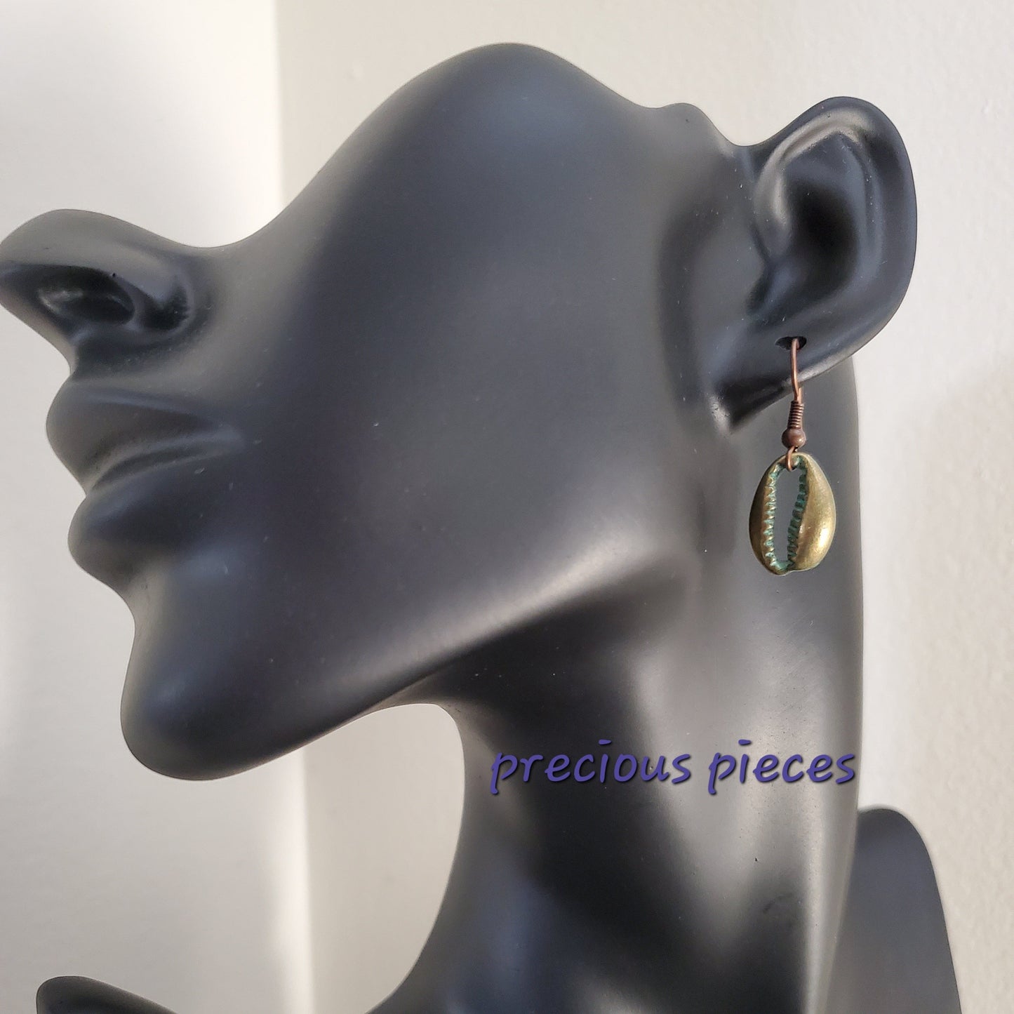 Bronze Cowrie Shell Earrings