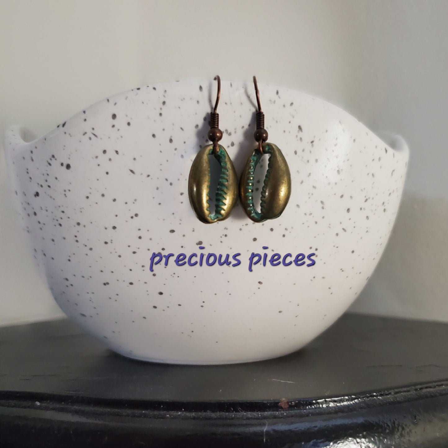 Bronze Cowrie Shell Earrings