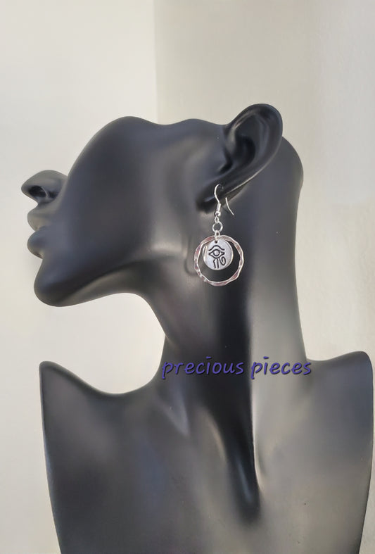 Silver Eye of Horus Earrings 1