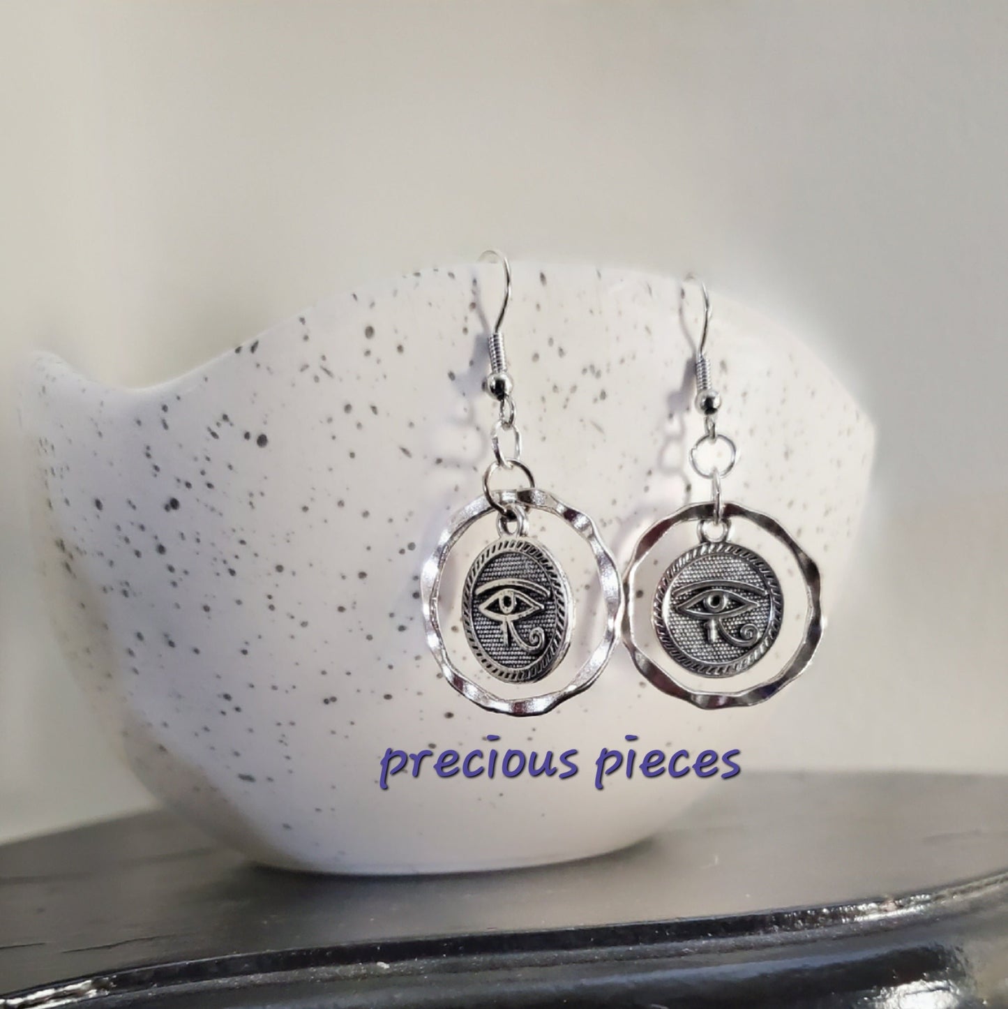 Silver Eye of Horus Earrings 2