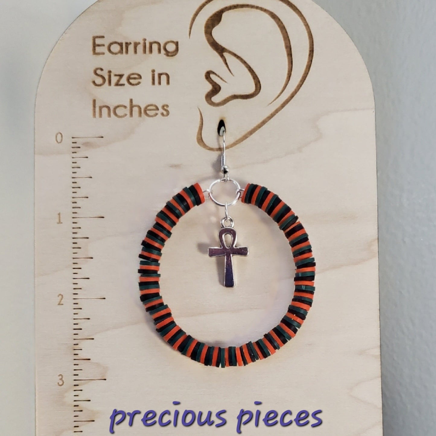 Ankh Dangle Hoop Earrings