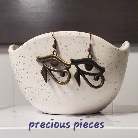 Bronze Eye of Horus Earrings