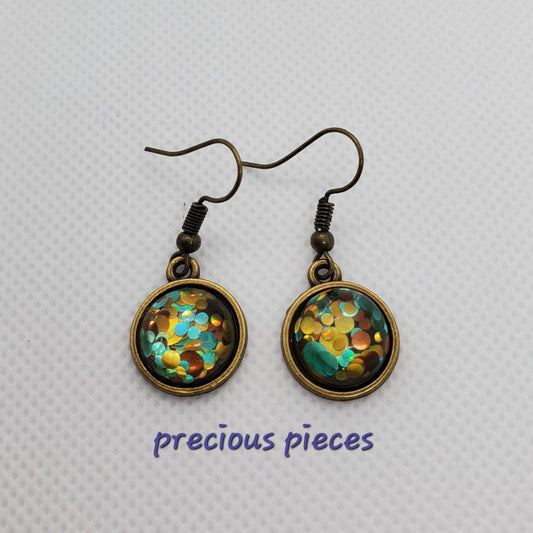 Chunky Turquoise Dangle Earrings