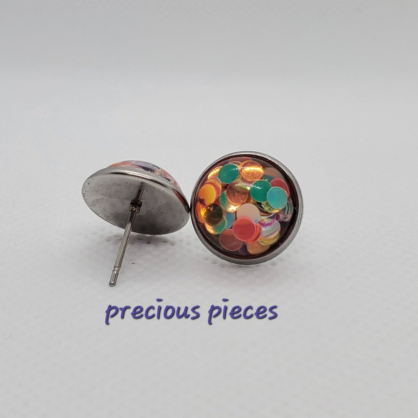 Chunky Rainbow Stud Earrings