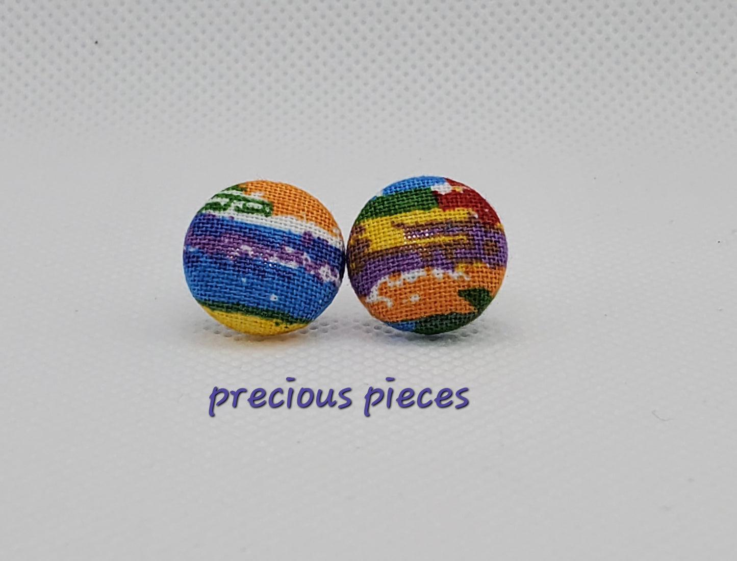 Mini Multicolored Fabric Earrings