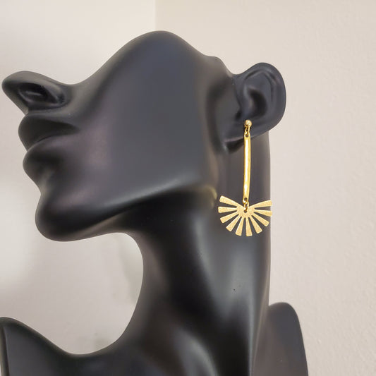 Brass Fan-shaped Earrings