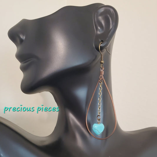 Bronze Teardrop Dangle Earrings