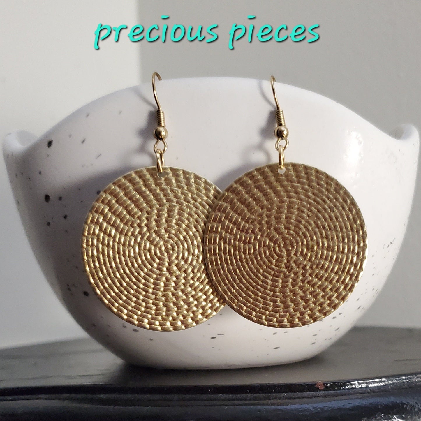 Brass Disc Earrings