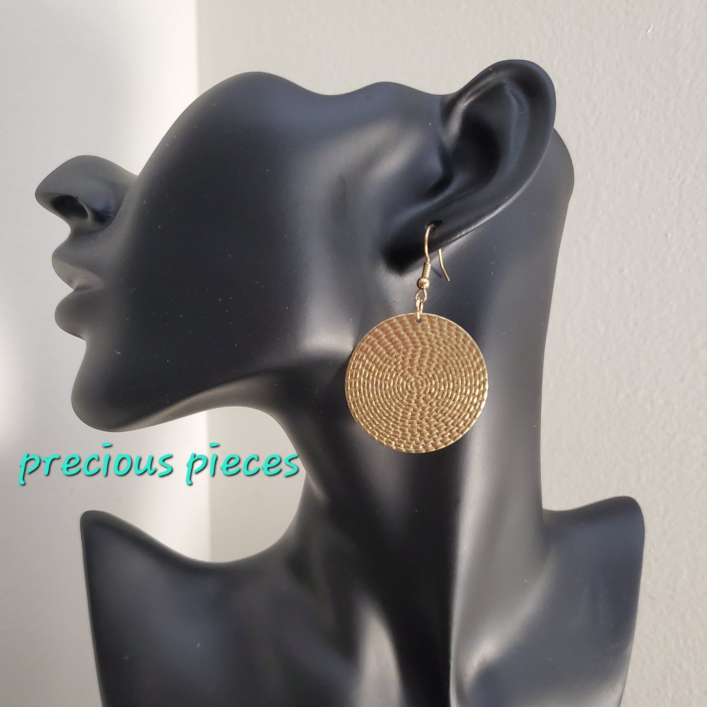 Brass Disc Earrings