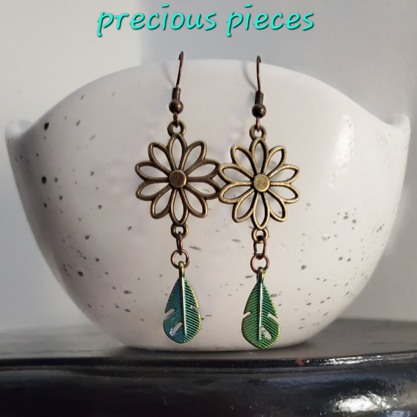 Bronze Flower Earrings