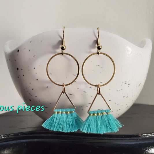 Turquoise Tassel Earrings