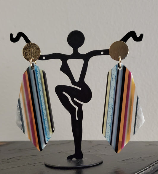 Oblong Stripe Earrings