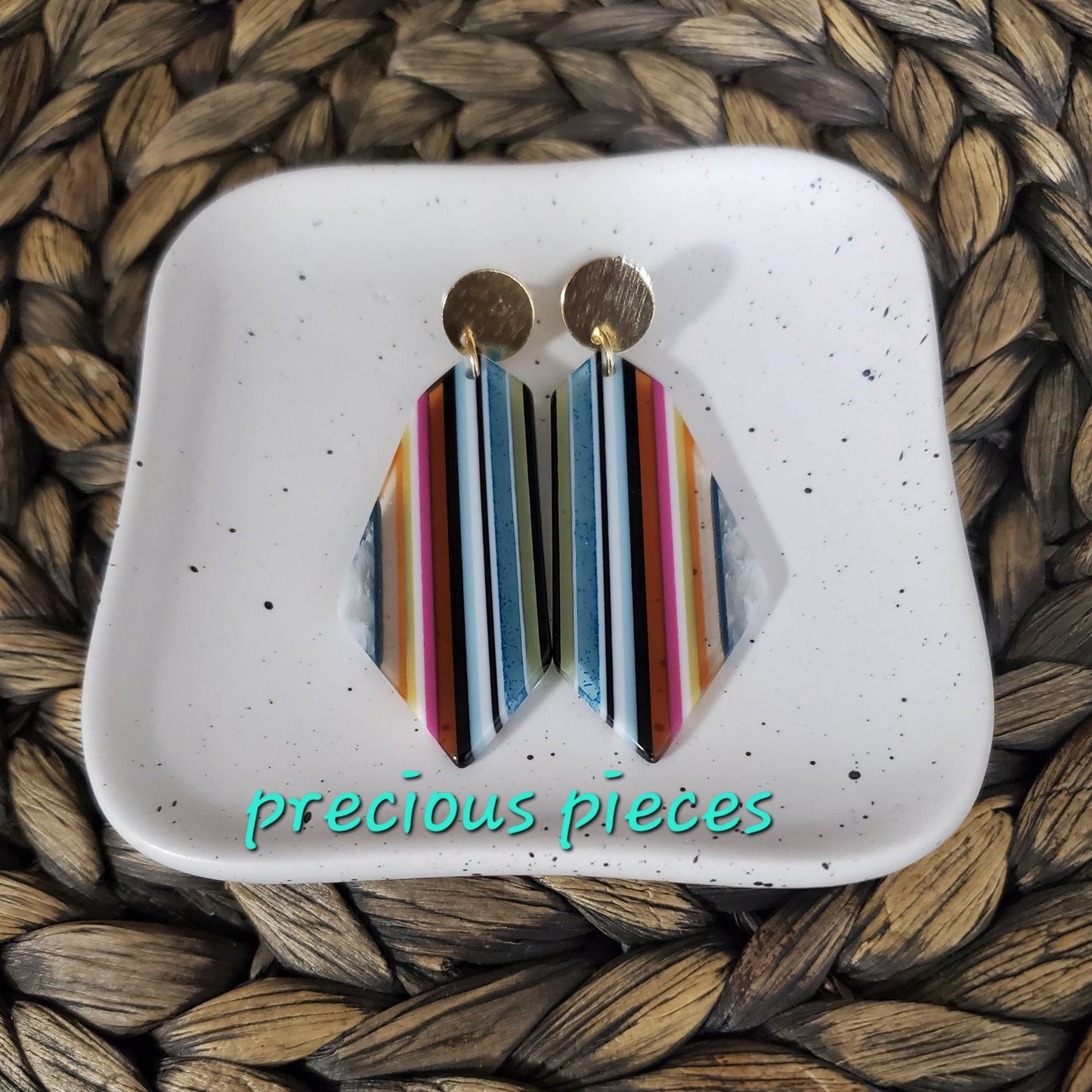 Oblong Stripe Earrings