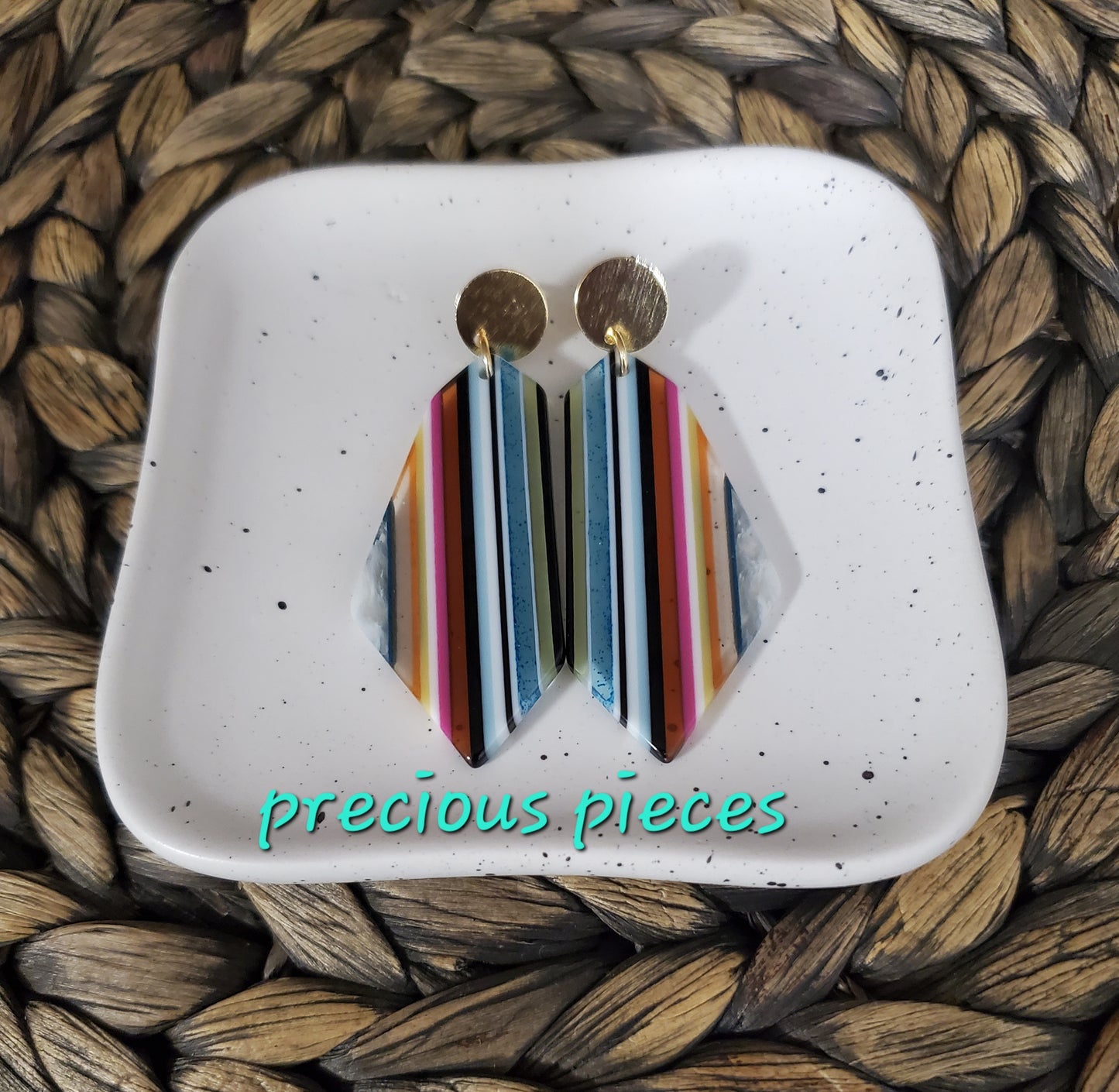 Oblong Stripe Earrings