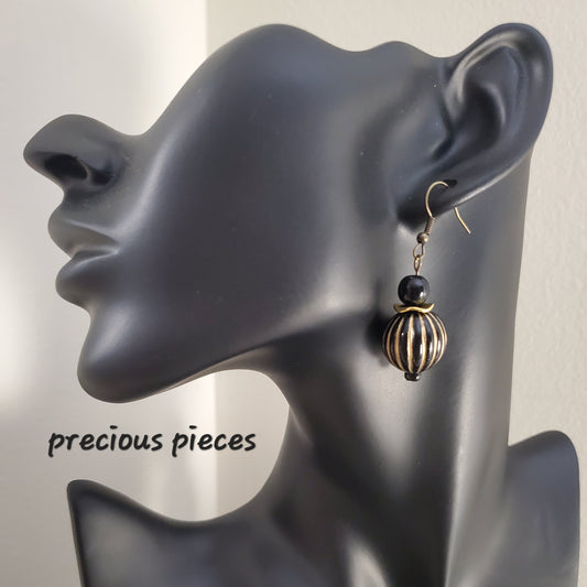 Black and Gold Dangle Earrings (click for more options)