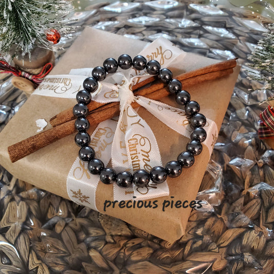 Men's Hematite Beaded Bracelet