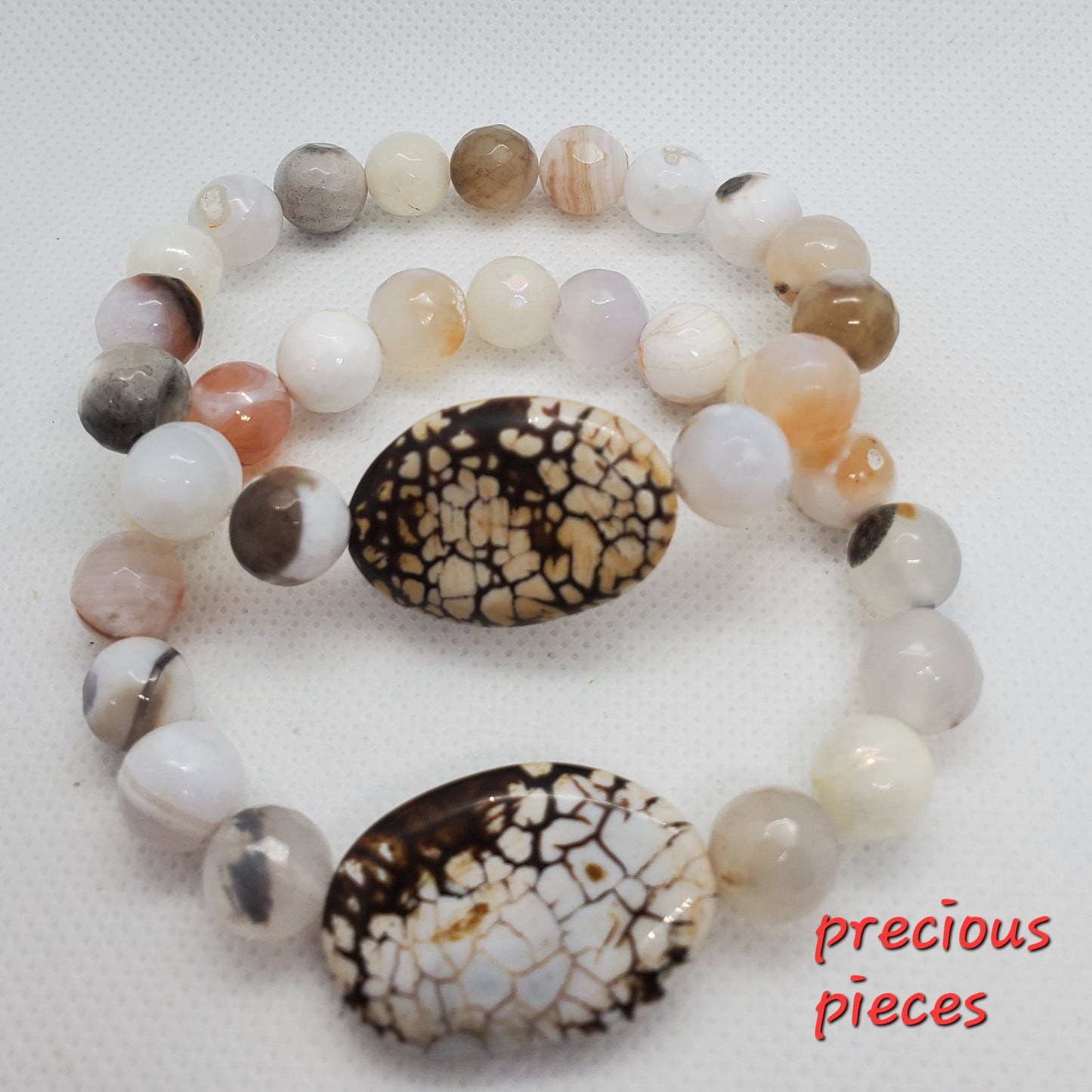 Amber Agate Beaded Bracelet