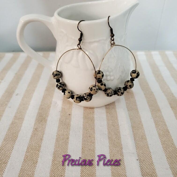 Dalmatian Beaded Earrings